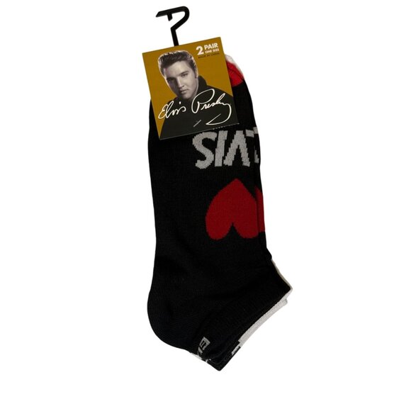 Elvis Presley 2-Pair Ankle Socks Men’s 7-12 Rock Legend NWT - Picture 1 of 2